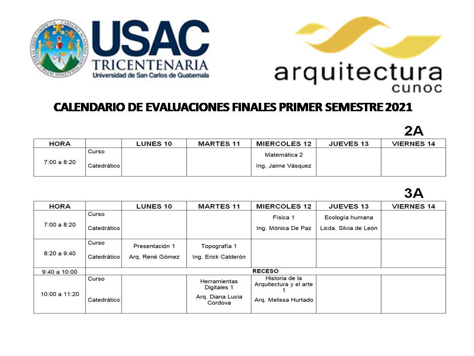 Calendario de Exámenes Finales Primer Semestre (3)